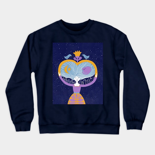 Sleep Goddess and the power of the feminine Crewneck Sweatshirt by missmewow